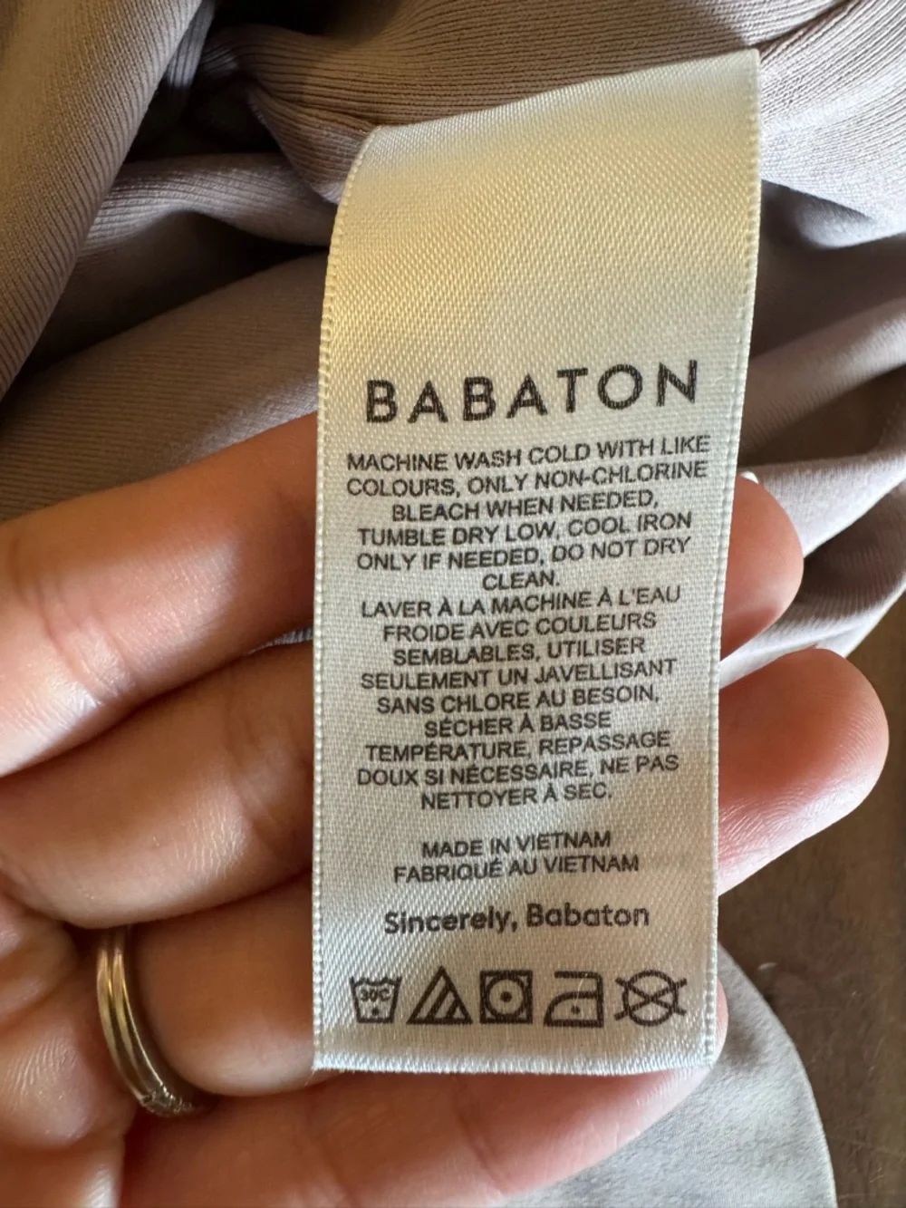 Babaton Sculpt Knit Long Sleeve Top Taupe Beige Fitted XS - Picture 7 of 8